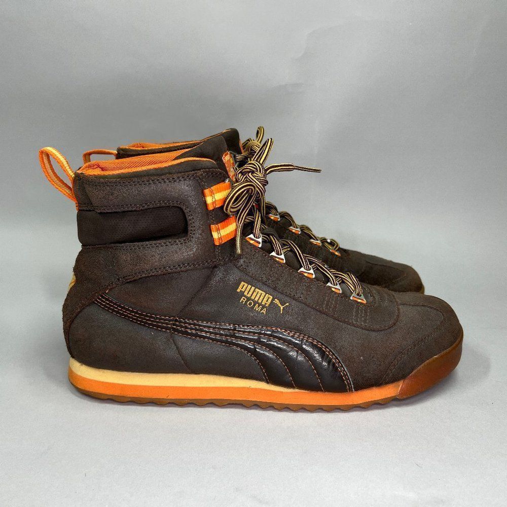 Puma Women's Roma Brown Leather High Top Sneakers